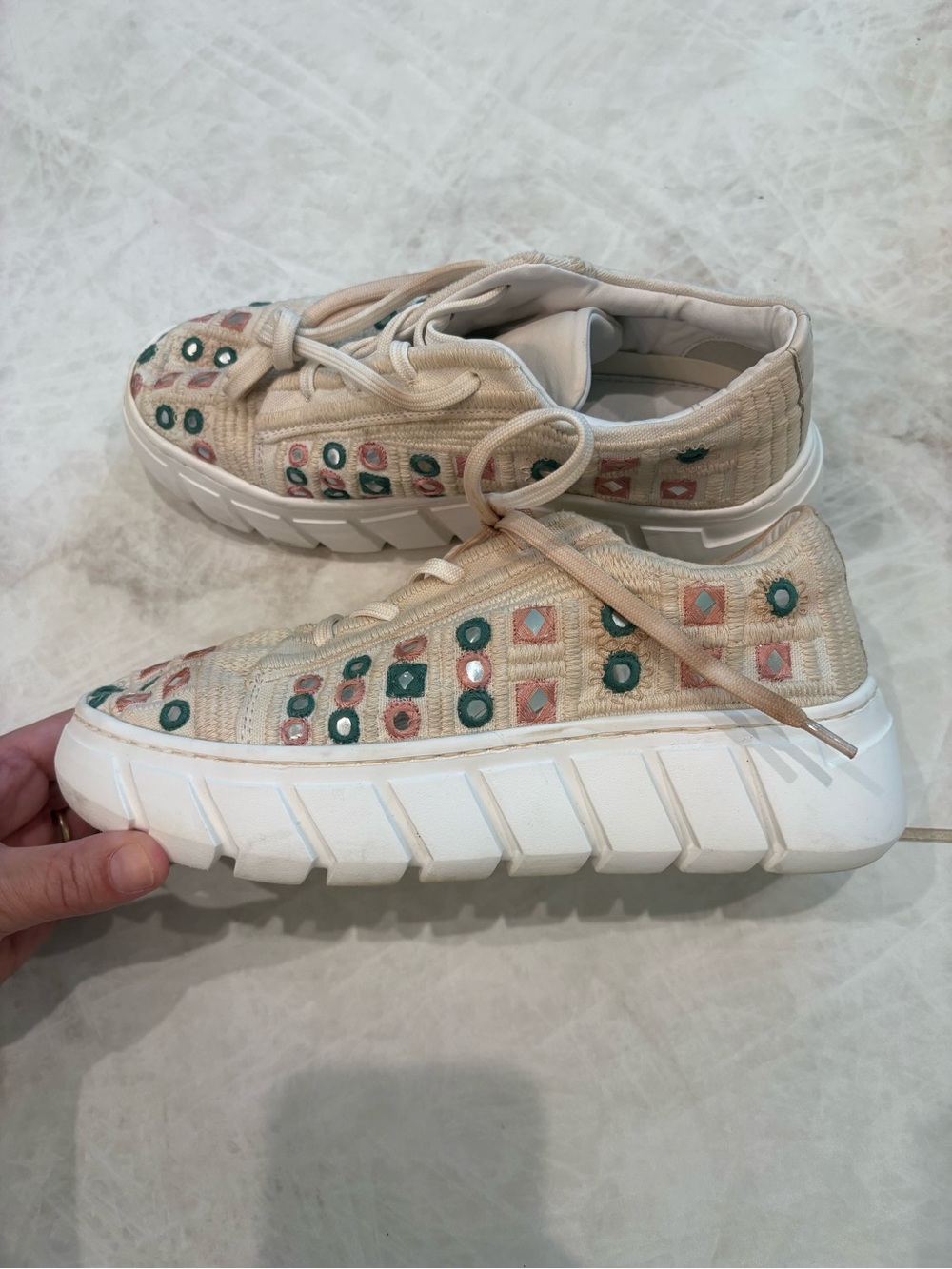 Free People Catch Me If You Can Mirror Crochet Sneakers